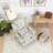 Modern Accent Chair with Retro Wood Legs, Comfy Upholstered Armchair-974189905