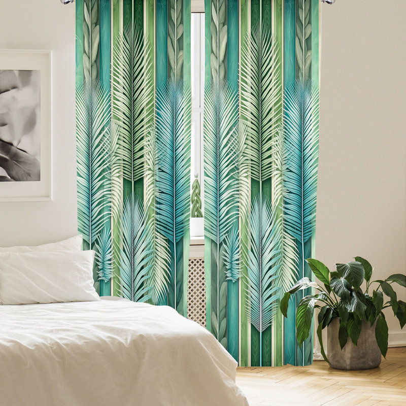 Paire de rideaux 2 panneaux East Urban Home Jungle, L 28 po x L 63 po