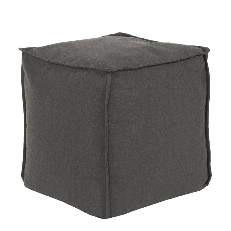 Montano Upholstered Pouf, Charcoal