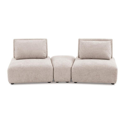 Stavan Modular Curved 2 Seat Sofa, Chenille, Adjustable Back