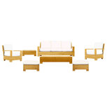 Leveb 80'' Teak Outdoor Patio Sofa with Sunbrella® Cushions