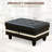 Rectangular Storage Ottoman Bench With Hinged Lid, Faux Leather Footrest For Living Room, Bedroom, Entryway, Black With White Strip, 35"X23.5"X17.5"-230915070