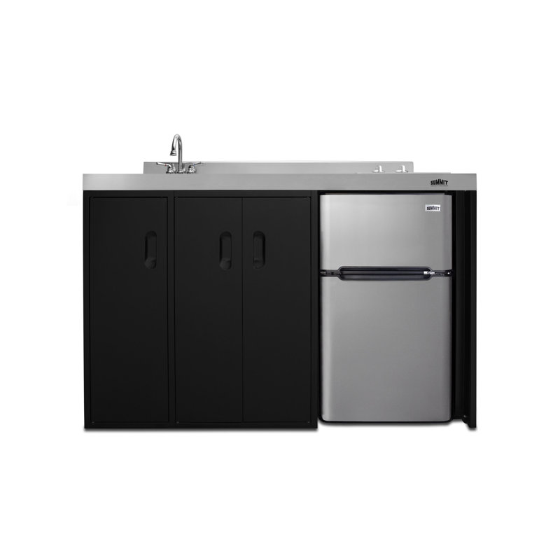 Summit Appliance All-In-One Combo Kitchens 3.2 Cubic Feet Kitchenette Mini Fridge with Freezer, Left