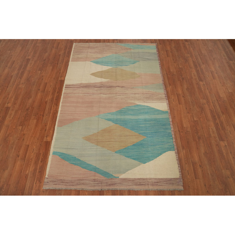 Tapis en laine pastel doux tissé à la main 5 x 8