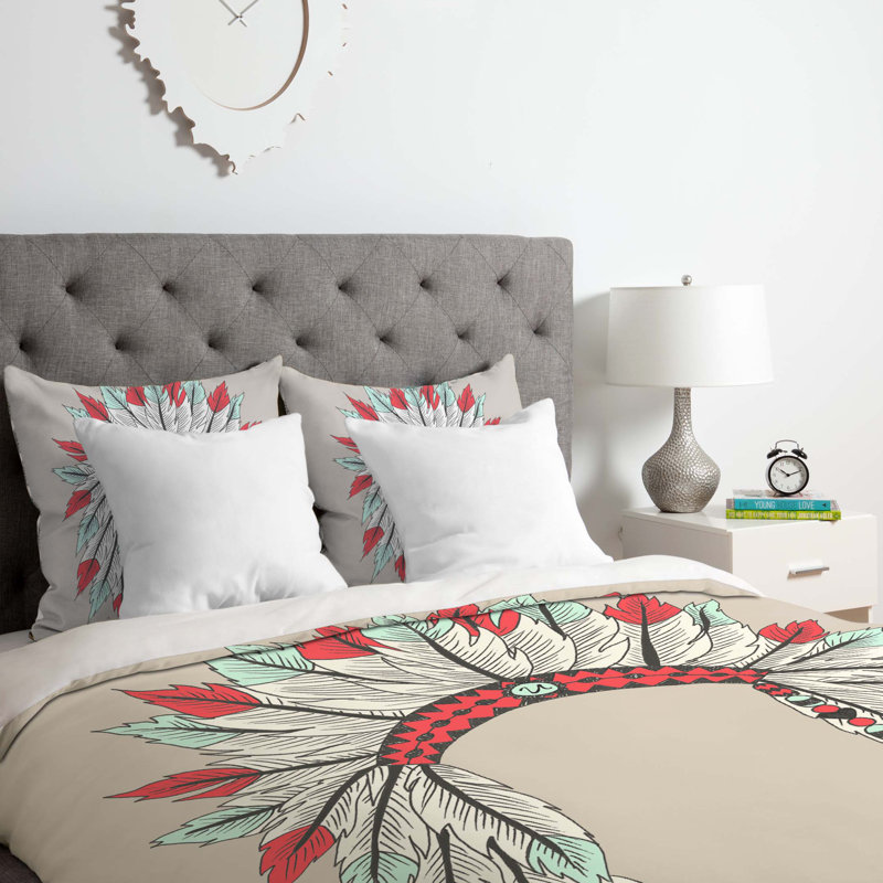 Wesley Bird Polyester Floral Duvet Cover, Twin/Twin XL Duvet Cover + 1 Standard Sham