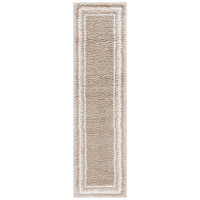 Tapis rayé à poils longs Ota