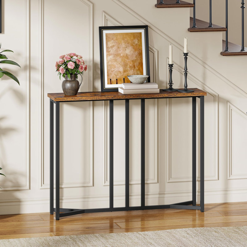 80cm Console Table, Brown, Black