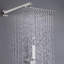 Système de douche carré à pluie avec pomme de douche 10 po, nickel brossé, valve d'équilibre, 2 têtes, laiton massif, installation murale surdimensionnée, noir mat et balance, laiton
