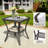 2-Person PE Wicker Outdoor Patio Set With Chairs, Ottomans, Side Table & Red Cushions-984046791