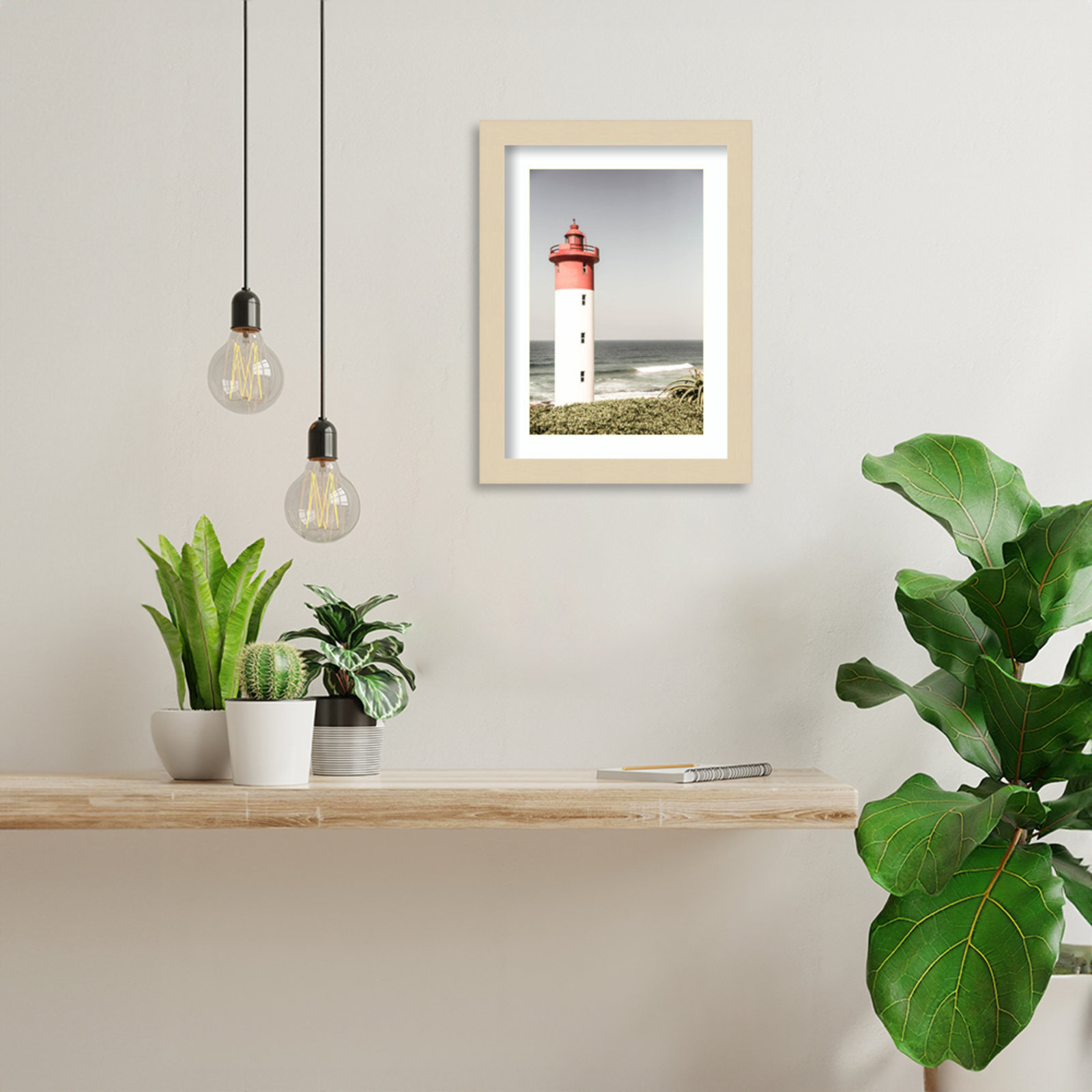 Daisey "Oyster Box Lighthouse" Print, Brown, 13" H x 10" W
