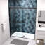Porte de douche coulissante à dérivation, verre trempé transparent de 5/16 po, noir mat, Nano facile à nettoyer, fuite, finition noire d'installation, collision, poignée en acier inoxydable