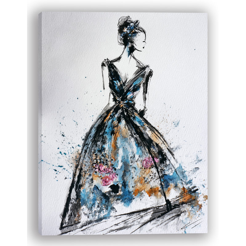 «Abstract Gown Silhouette», art mural sur toile tendue