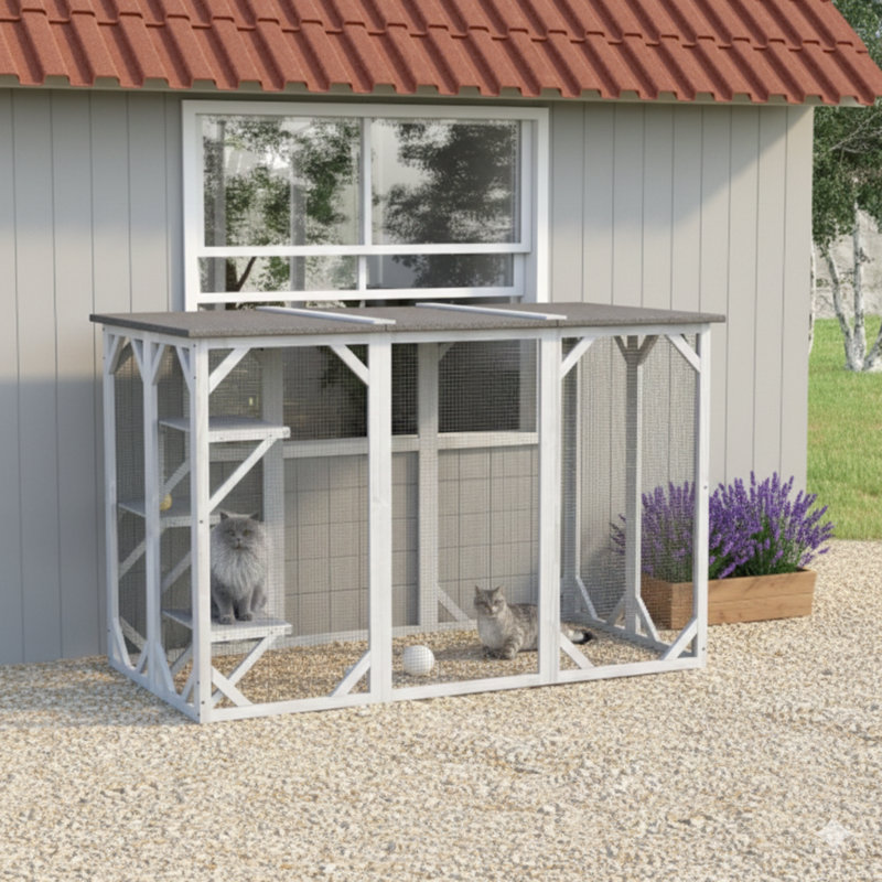 Enceinte d'extérieur en bois substantielle Catio