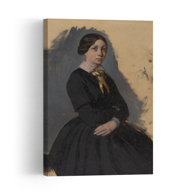 Jeune femme en noir, 1861-1865, portrait abstrait impressionniste contemporain, estampe murale, H 24 po x l 16 po