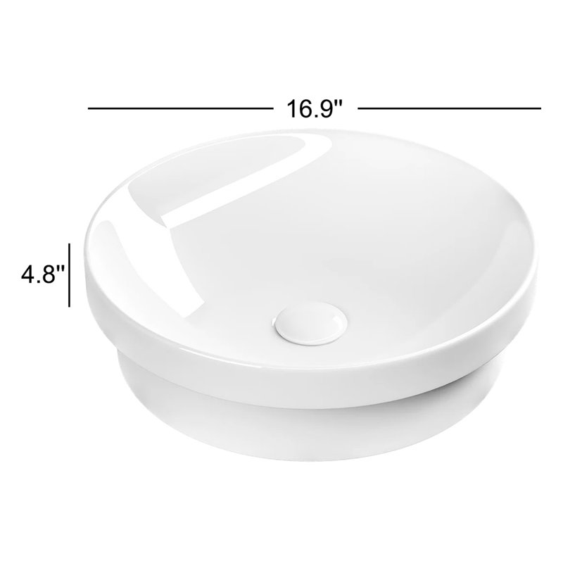 Fly 16.9'' L Bathroom Sink, Glossy White