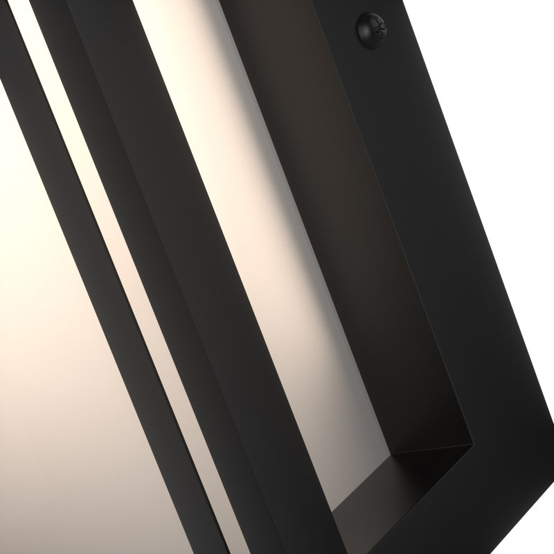 Applique murale d'extérieur à DEL en aluminium noir à intensité variable avec crépuscule à l'aube 14,55 po H Chianna