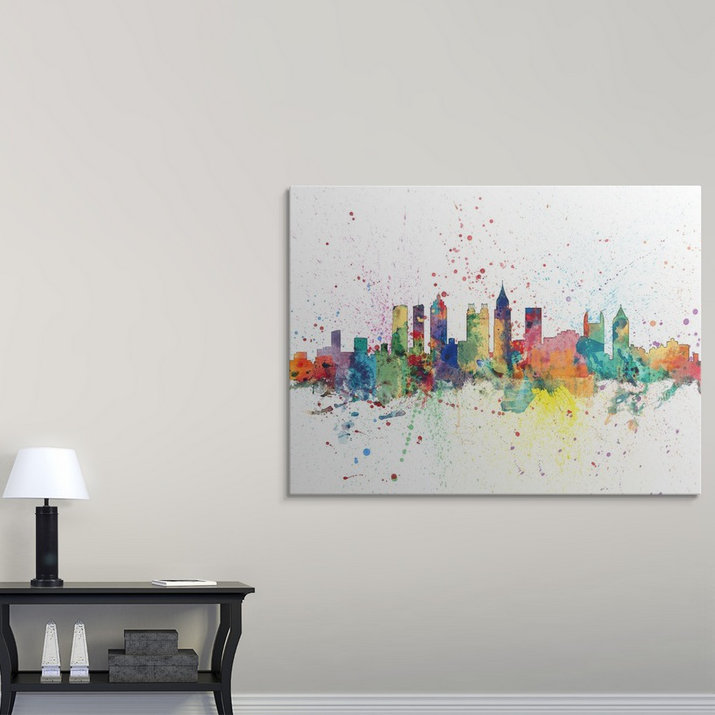 «Atlanta Georgia Skyline» par Francy, impression, H 27 po x l 36 po x P 1,5 po, Toile