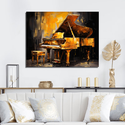 " Black And Yellow Piano Jazzed Keys I "