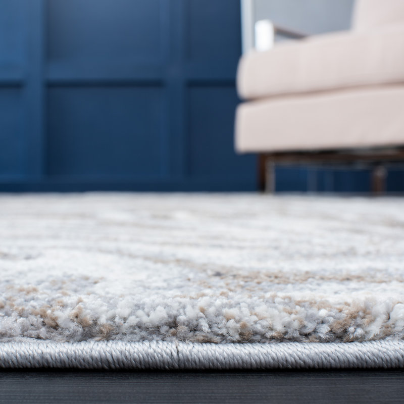 Kash Abstract Beige/Gray Area Rug, Rectangle 10' x 14'