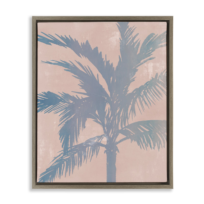 Cadre flottant Hazy Tropics Palm, design par Ian C., Cadre flottant orme Montalcino, H 21 po x l 17 po