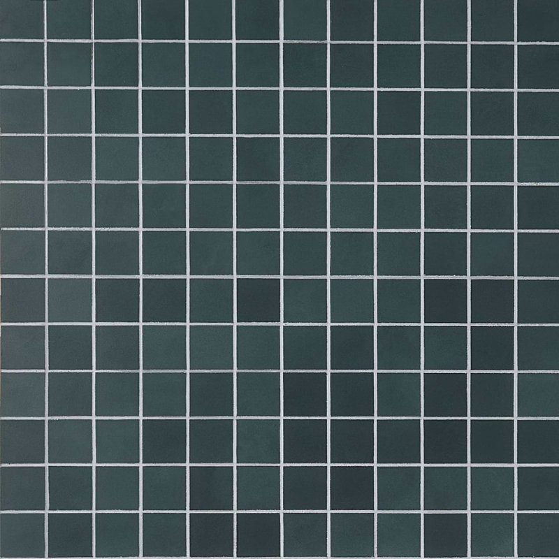 Clay 12x12 Matte Concrete Look Porcelain Mosaic Tile, Karma Blue