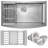 Farmhouse Apron Front 33-in x 20-in Brushed Stainless Steel Single Bowl Kitchen Sink