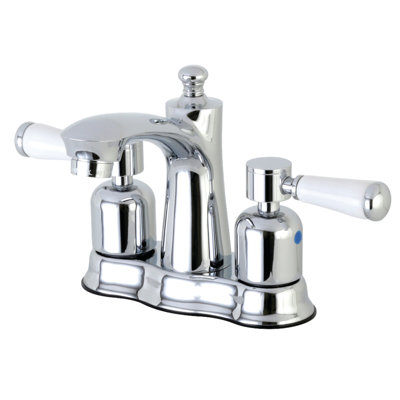 Kingston Brass Paris Two-Handle 3-Hole Deck Mount 4" Centerset Bathroom Faucet with Plastic Pop-Up