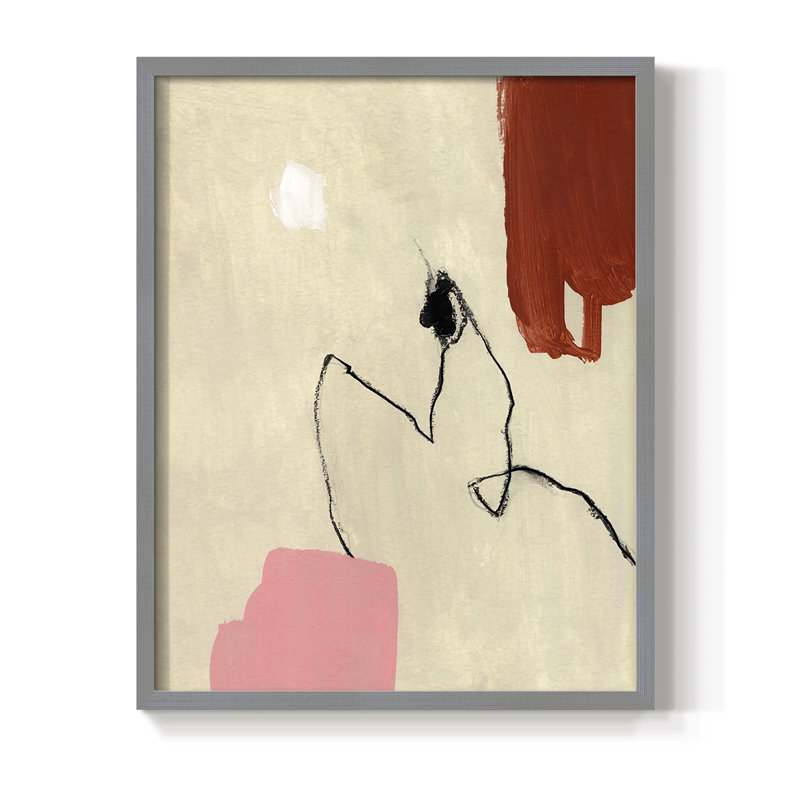 «Terra Rosa Abstract II», reproduction encadrée - bois massif, Gris, H 10 po x l 8 po