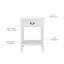 Table de bout Modern Athena Farmhouse - Design en bois massif blanc vieilli avec tiroir de rangement et tablette-1948001306