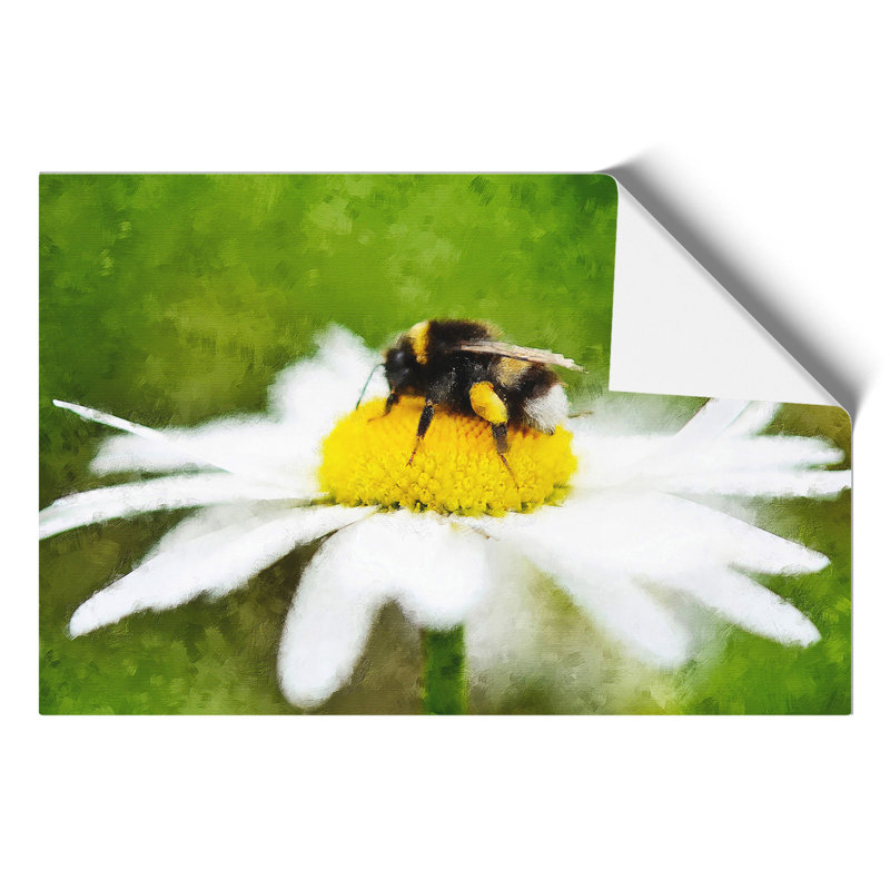Bee Collecting Pollen Painting - Frameless Print, 30cm H x 42cm W x 0.1cm D
