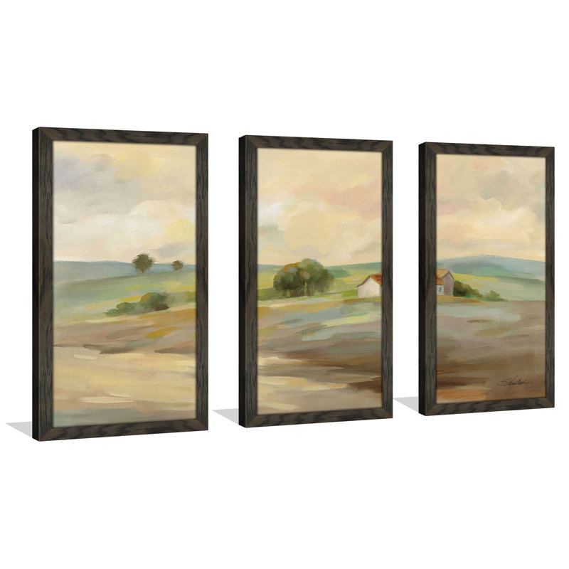 "Path To The Farm" par Silvia Vassileva, impression sur acrylique 3 pièces, H 25,5 po x l 40,5 po x P 1 po