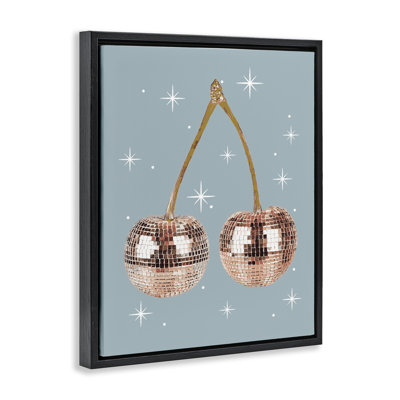 Luminous Glam Cherries Floating Frame, design by Lil' Rue