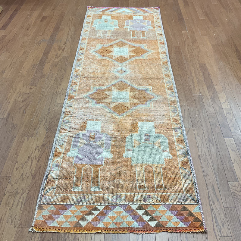  Handmade Turkish Oushak Wool Runner