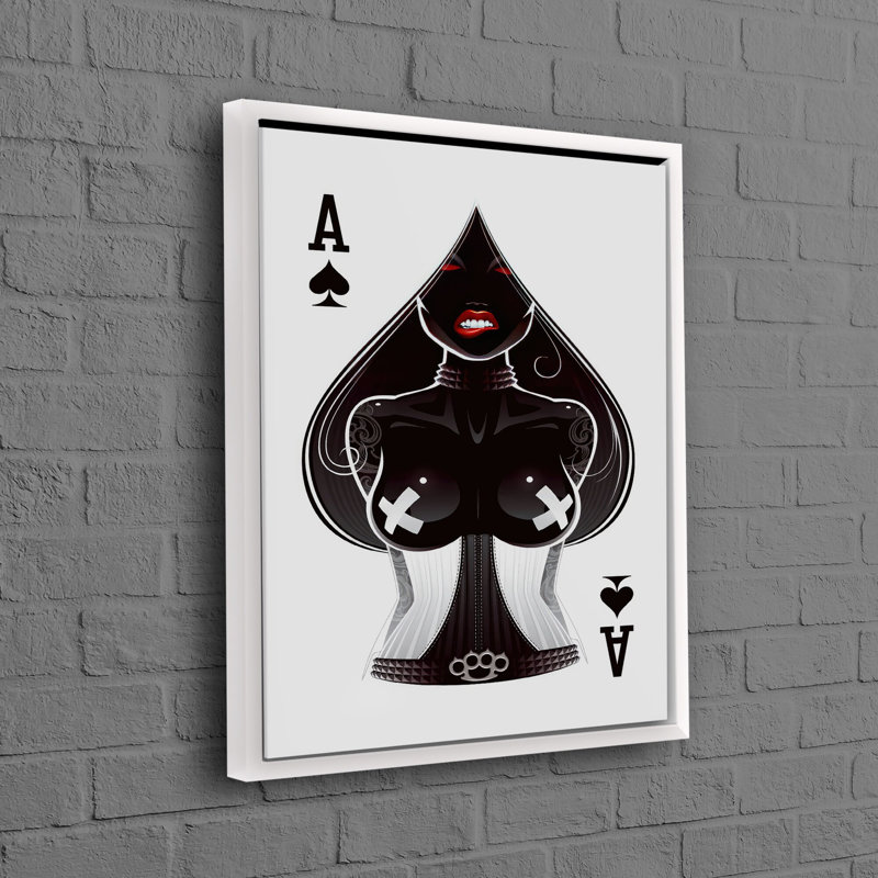 Art mural moderne Ace of Hearts pour salle de jeux et salon offrant une idée de cadeau unique de pendaison de crémaillère