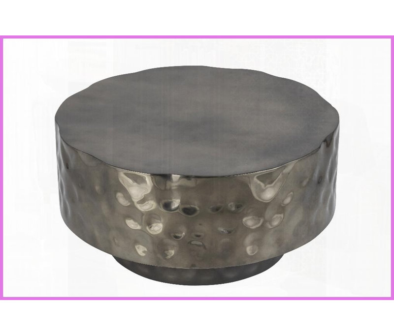 Table basse moderne en acier inoxydable pour le salon - Texture martelée à la main, durable et amp; 3 finitions (nickel / cuivre / or)