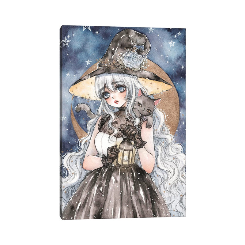 Starry Witch by Cherriuki - Print on Canvas, 101.6 cm H x 66.04 cm W x 1.91 cm D, Wrapped Canvas