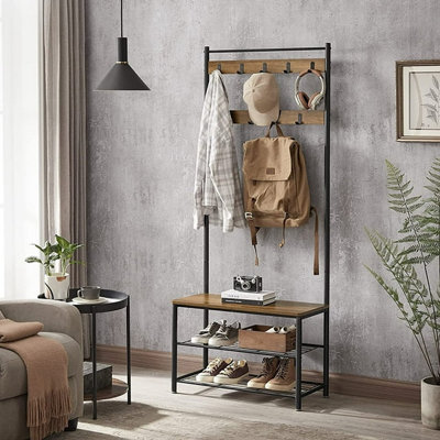 Hall Tree 27.6'' Wide with Bench and Shoe Storage