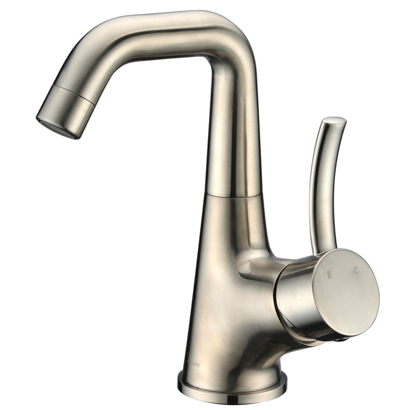 Single-Hole Single-handle Bathroom Faucet with Drain Assembly, Brushed Nickel