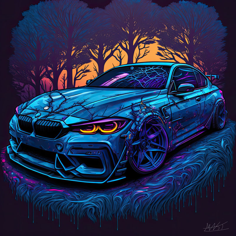 Reproduction sur toile tendue surréelle de la série 3 AMG I par Maki, H 15 po x l 15 po x P 1,5 po
