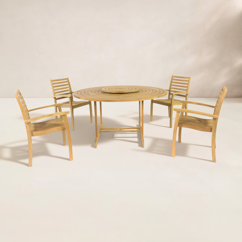 Outdoor - Piece Teak Dining Set