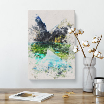 Lake And Mountain View - Wrapped Canvas