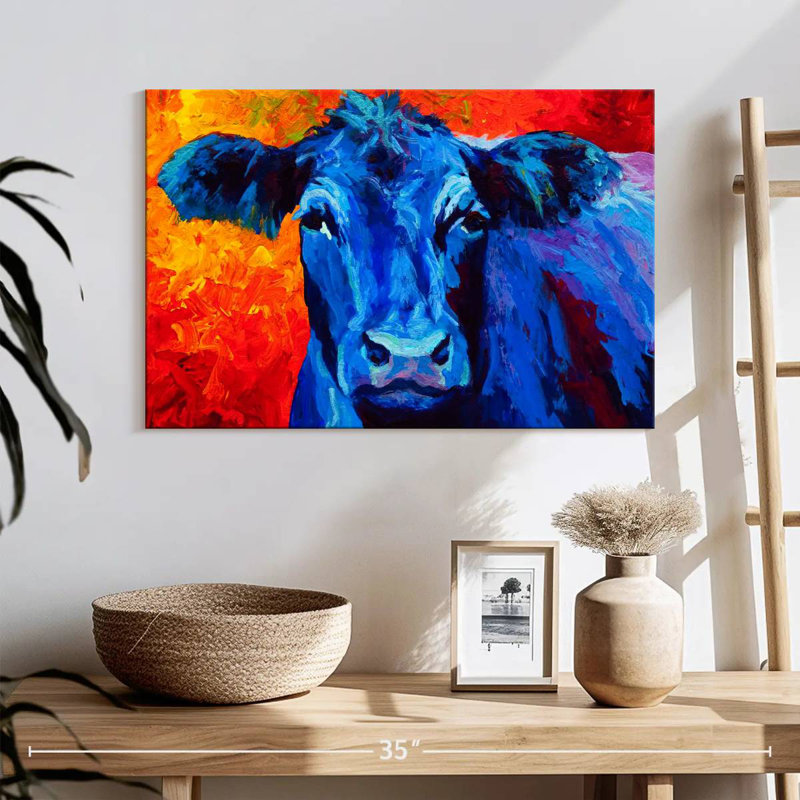 Brampt Blue Cow, 16" H x 24" W