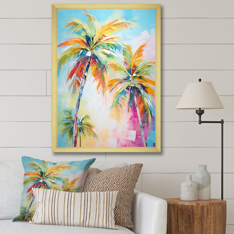 Kuerten Popart Palm Trees III - Palmiers et palmiers, reproduction d'art encadrée, H 32 po x l 24 po, Cadre photo unique