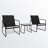 2-person Outdoor Conversation Set With PVC-coated polyester Chairs & Marble-look Table - 3-piece Patio Bistro Set For Small Spaces-1215533600