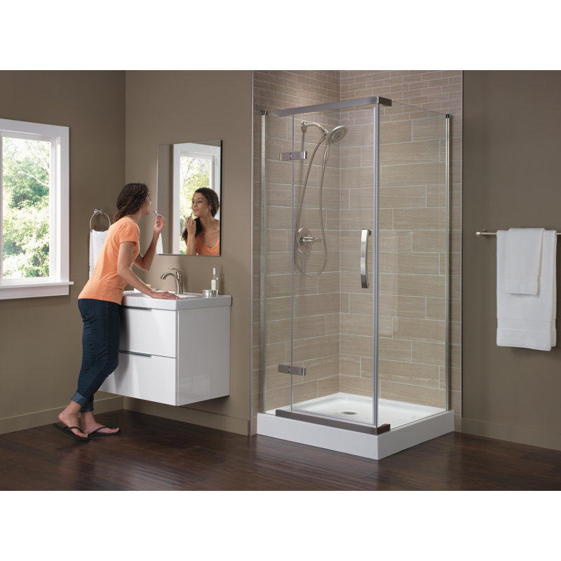 Universal Showering Components Full/Standard Dual Shower Head, Brilliance Stainless