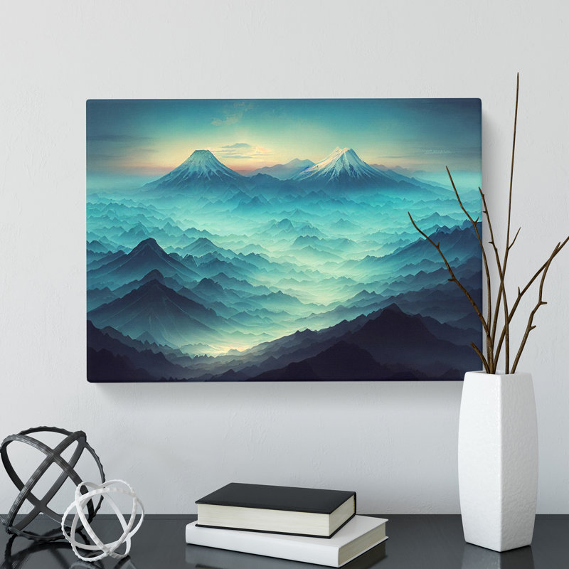 Extravagant Japanese Mountains - Wrapped Canvas, 35cm H x 50cm W x 3cm D