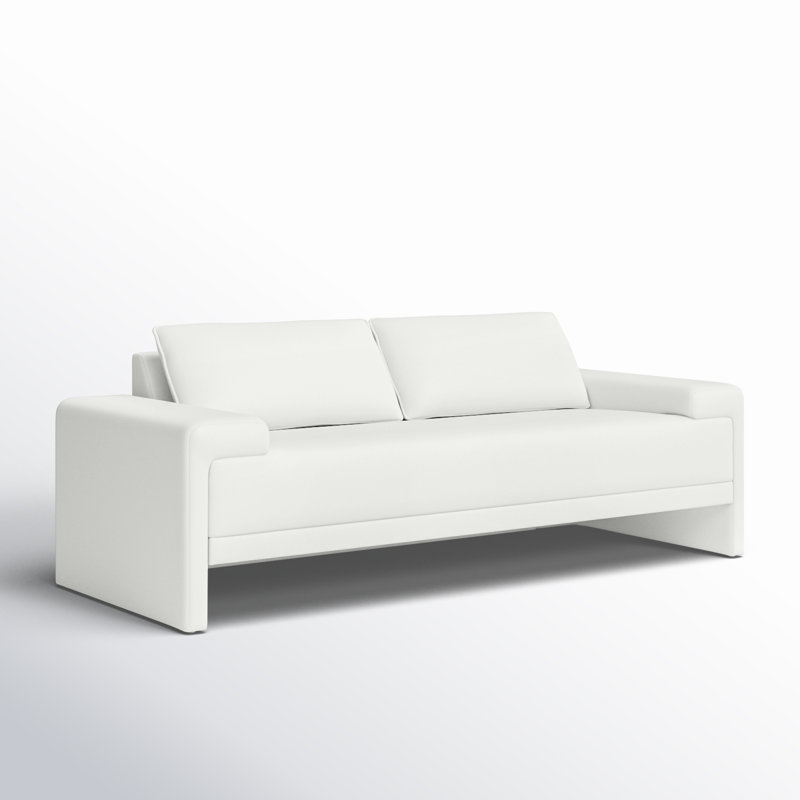 Iden Upholstered Sofa, White LiveSmart®, 32.25" H x 91" W x 37.1" D