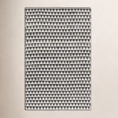 Addy Hand-Woven Geometric Black Rug