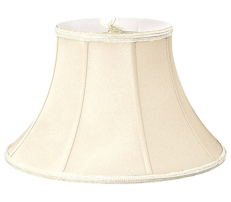Abat-jour cloche en soie / shantung (araignée), Beige, H 12 po x l 18 po x P 18 po