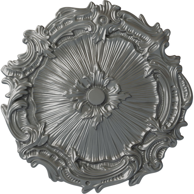 Médaillon de plafond H 16,75 po x l 16,75 po x P 1,375 po Plymouth, Argent